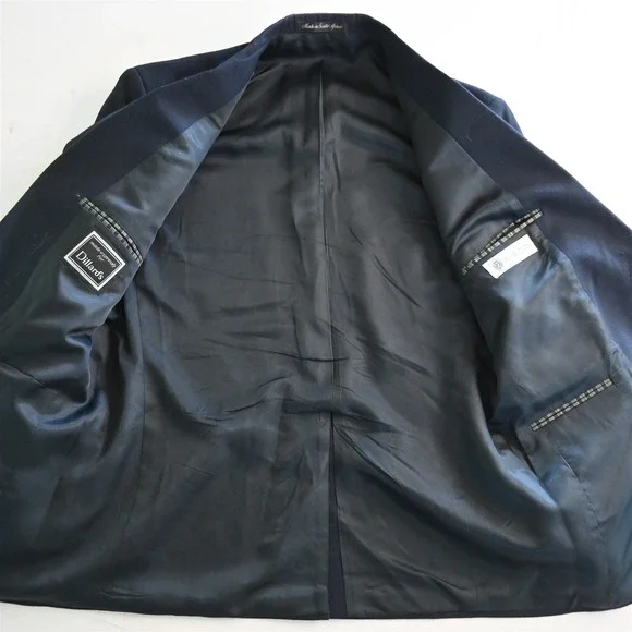 Wimbledon 40S Navy Blue‎ Hopsack Gold Button Mens Blazer Sport Coat Jacket